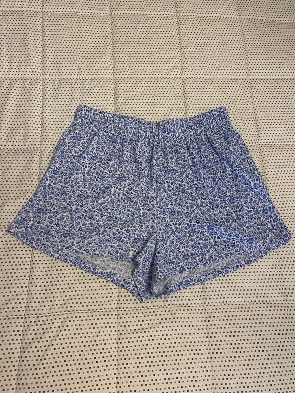 H&M Blue Floral High-Waist Women's Shorts
